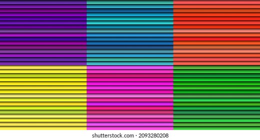 Set of 6 Horizontal stripes abstract background