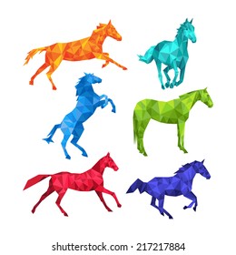 Set of 6 horse silhouettes