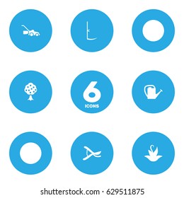 Set Of 6 Horticulture Icons Set.Collection Of Plant, Pruner, Cutter And Other Elements.