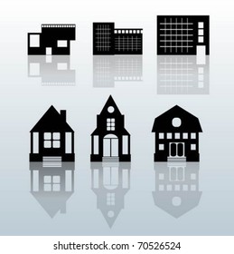 Set of 6 house icon