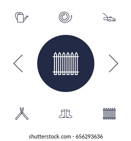 Set Of 6 Household Outline Icons Set.Collection Of Grass-Cutter, Bailer, Shears And Other Elements.