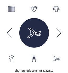 Set Of 6 Household Outline Icons Set.Collection Of Palisade, Atomizer, Plant Pot And Other Elements.