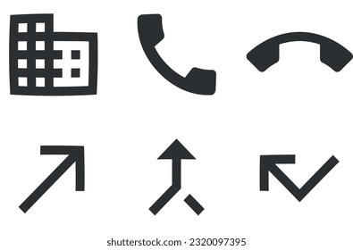 Set of 6 icons Communication. Vector collection thin line Web icon. modern trend in the style. Linear icons set. Thin filled icons pack. UX UI