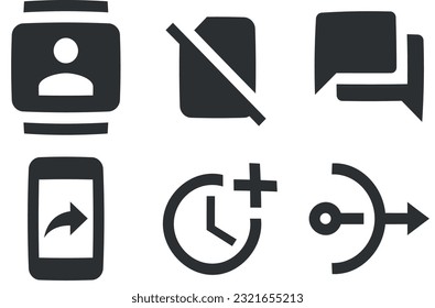 Conjunto de 6 iconos Comunicación. Ilustración vectorial de iconos de línea delgada. tendencia moderna en el estilo. Conjunto de símbolos lineales. Gran conjunto de iconos de la interfaz de usuario. UI de usuario