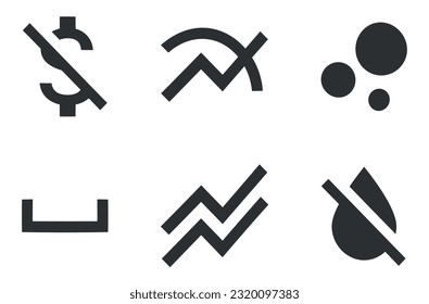 Set of 6 icons Editor. Vector collection thin line Web icon. Set Quality icon. for mobile and web. Thin filled icons pack. Vector illustration