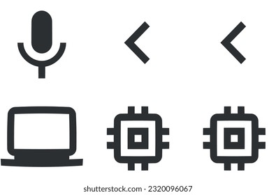 Conjunto de 6 iconos Hardware. Colección de iconos de línea. tendencia moderna en el estilo. Conjunto de iconos lineales. Gran conjunto de iconos de la interfaz de usuario. UI y UX