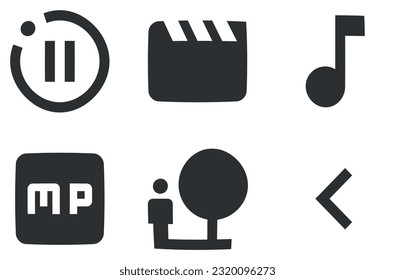Set of 6 icons Image. Vector collection thin line Web icon. Outline isolated signs. for mobile and web. Big UI icon set. UX UI