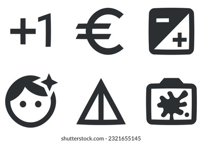 Conjunto de 6 iconos Imagen. Icono Web de línea delgada de colección de vectores. Simple Set. para móviles y web. Gran conjunto de iconos de la interfaz de usuario. Ilustración del vector