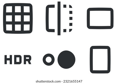 Set of 6 icons Image. Vector collection thin line Web icon. modern trend in the style. for mobile and web. Big UI icon set. UI and UX