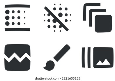 Set von 6 Symbolen Bild. Das dünne Web-Symbol der Vektorgrafik-Kollektion. Umrissschilder einzeln. für mobile und Web. Das große UI-Icon-Set. Vektorgrafik