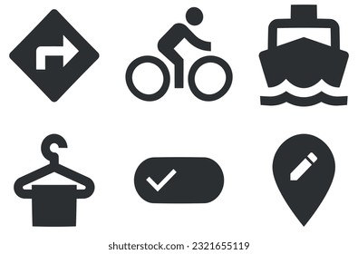 Conjunto de 6 mapas de iconos. Conjunto de iconos de soluciones empresariales creativas. Icono de Establecer calidad. para móviles y web. Un gran icono de interfaz de usuario en un diseño plano. UI y UX