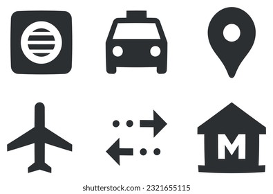Conjunto de 6 mapas de iconos. Iconos modernos de línea delgada. Icono de Establecer calidad. Conjunto de símbolos lineales. Gran conjunto de iconos de la interfaz de usuario. UI y UX