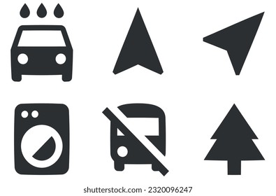 Set of 6 icons Maps. A set vector icons. modern trend in the style. for mobile and web. Thin filled icons pack. UI and UX