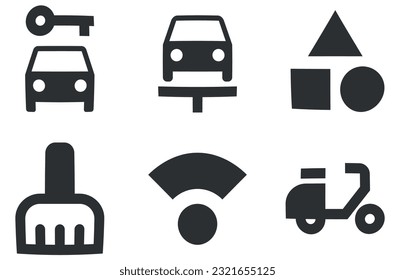 Set of 6 icons Maps. Vector illustration of thin line icons. Set Quality icon. Linear symbols set. Thin filled icons pack. UX UI