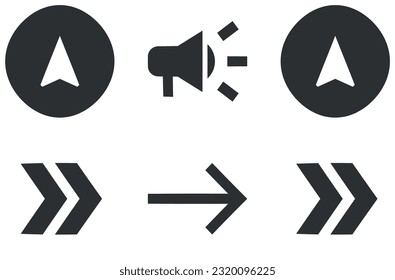 Conjunto de 6 iconos Navegación. Colección de iconos de línea. Simple Set. Conjunto de símbolos lineales. Un gran icono de interfaz de usuario en un diseño plano. UI y UX
