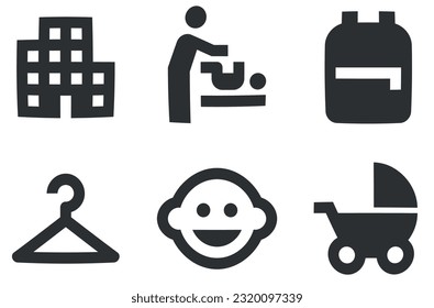 Conjunto de 6 iconos Lugares. Icono Web de línea delgada de colección de vectores. Simple Set. Conjunto de iconos lineales. Gran conjunto de iconos de la interfaz de usuario. UI y UX