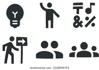 Set of 6 icons Social Network. Line icons collection. Simple Set. Linear icons set. Big UI icon set in a flat design. UX UI