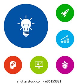 Set Of 6 Idea Icons Set.Collection Of Money Growth, Thinking Head, Repair Service And Other Elements.