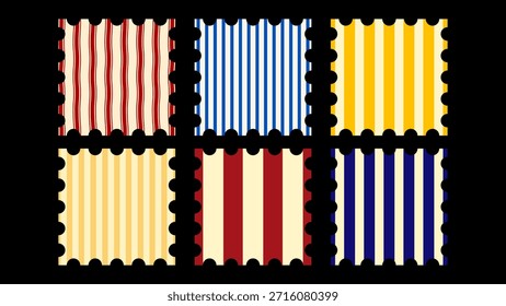 Conjunto de 6 padrões italianos inspirados no estilo tradicional italiano e na estética do selo postal vintage. Fundos decorativos mediterrânicos para impressões e coleções de desenhos