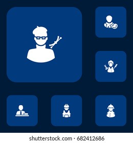 Set Of 6 Job Icons Set.Collection Of Fireman, Working, Planner And Other Elements.