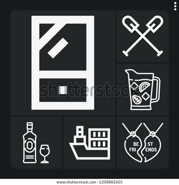Set 6 Lifestyle Outline Icons Such Stock Vector Royalty Free