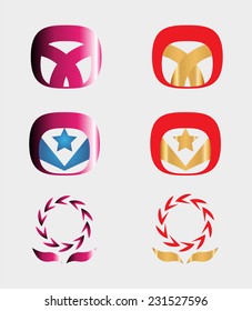 Set of 6 logo design elements and various graphics