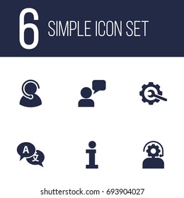 Set Of 6 Maintenance Icons Set.Collection Of Speaker, Technical, Info And Other Elements.