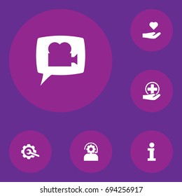 Set Of 6 Maintenance Icons Set.Collection Of Blog, Info, First-Aid And Other Elements.