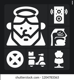 Set of 6 man filled icons such as nasal, scooter, x men, jesus, mannequin
