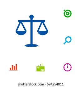 Set Of 6 Management Icons Set.Collection Of Balance, Diagram, Message And Other Elements.