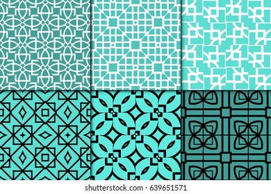 set of 6 modern geometric pattern. Seamless vector illustration