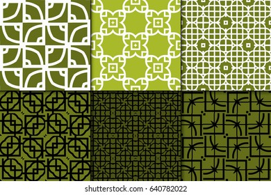 set of 6 modern geometric pattern. Seamless vector illustration