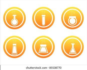 set of 6 orange chemical signs