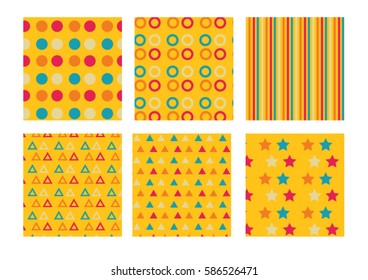 set of 6 orange patterns for scrapbooking, greeting cards, wrapping paper
