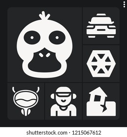 Set of 6 people filled icons such as bladder, earthquake, sith, psyduck, boyfriend