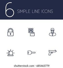 Set Of 6 Procuring Outline Icons Set.Collection Of Open, Close, Alarm And Other Elements.