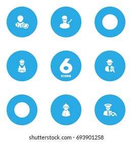 Set Of 6 Professions Icons Set.Collection Of Fireman, Actor, Planner And Other Elements.