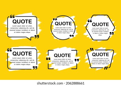 Set 6 quotes brush on yellow background