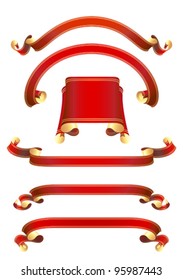 set of 6 red banners