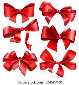 Set of 6 red bow