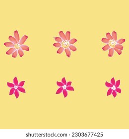 Set of 6 red and pink Watercolor flower illustration icons, simple beautiful composition of decorative elements, isolated on grey background, hand drawing.