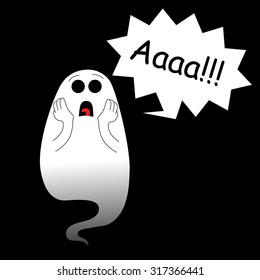 Set of 6 scary ghosts with different emotions.