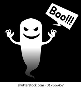 Set of 6 scary ghosts with different emotions.