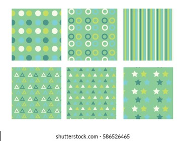 set of 6 sea blue patterns for scrapbooking, greeting cards, wrapping paper