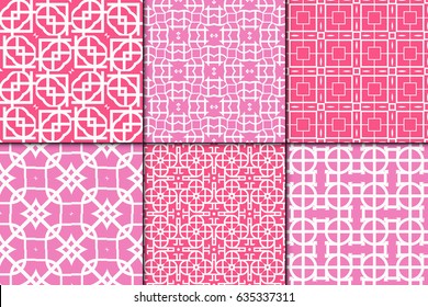 set of 6 Seamless geometrical pattern. vector illustration. For wallpaper, background , wrapping, card. Ethnic ornament