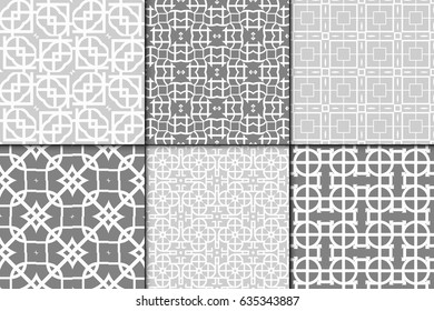 set of 6 Seamless geometrical pattern. vector illustration. For wallpaper, background , wrapping, card. Ethnic ornament