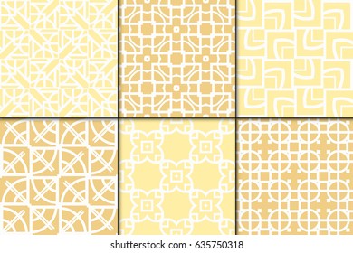 set of 6 Seamless geometrical pattern. vector illustration. For wallpaper, background , wrapping, card. Ethnic ornament