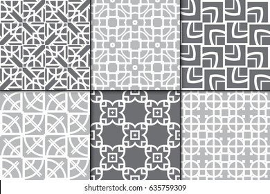set of 6 Seamless geometrical pattern. vector illustration. For wallpaper, background , wrapping, card. Ethnic ornament
