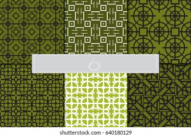 set of 6 seamless geometry pattern. vector illustration. texture for design wallpaper