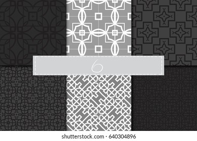 set of 6 seamless geometry pattern. vector illustration. texture for design wallpaper